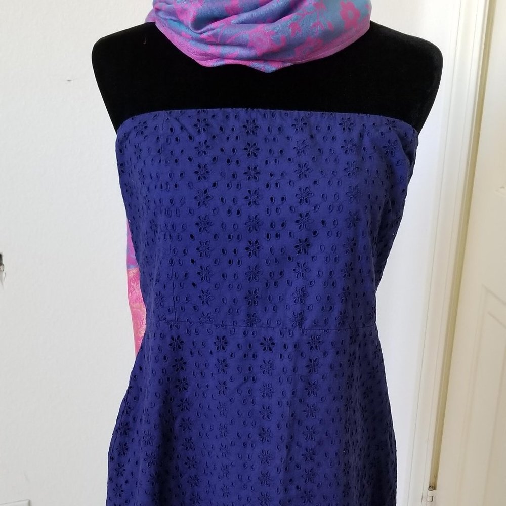 Old Navy Royal Blue Eyelet Tube Dress Size 16